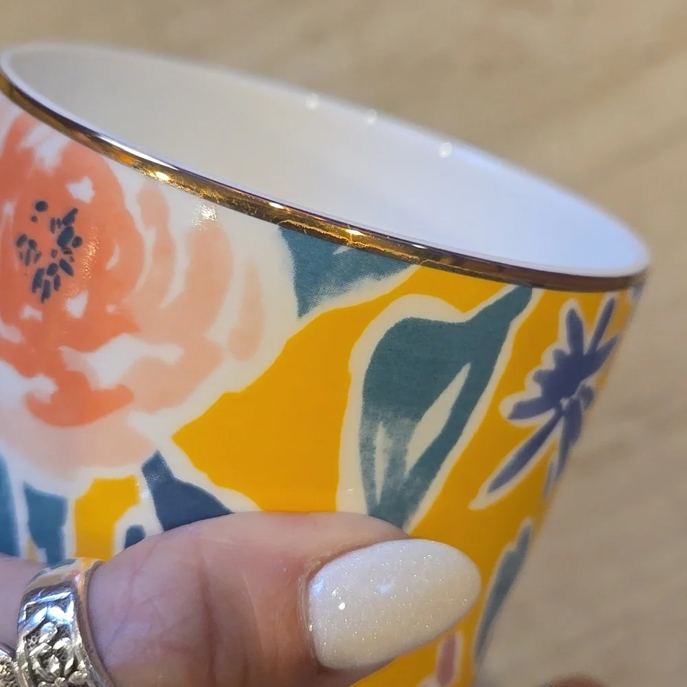 Portobello by Design Bone China Floral Print/Gold Rim Mug - Picture 4 of 7